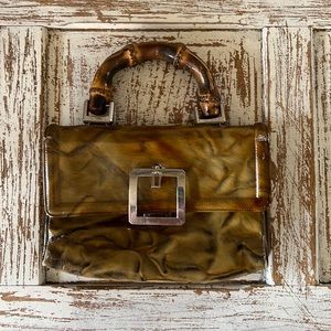 Vintage Rosina Ferragamo Schiavone handbag with bamboo handle